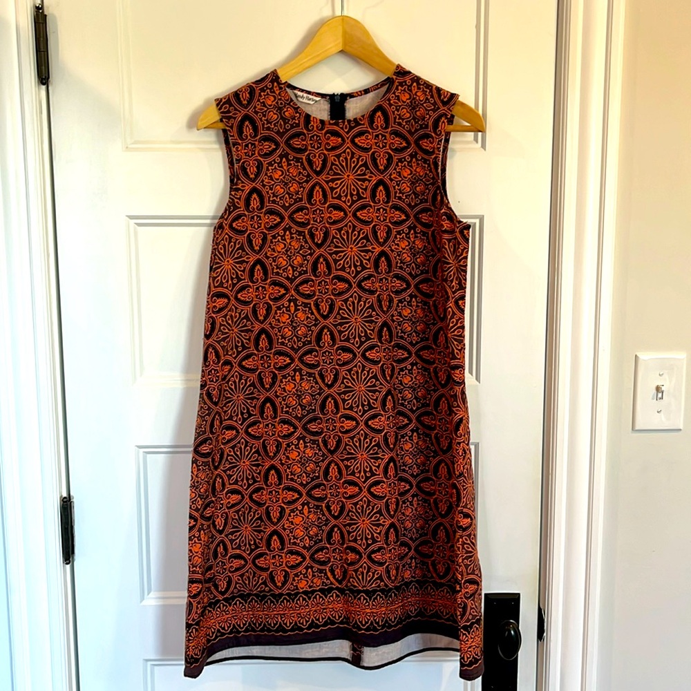 Cotton batik a-line mini dress from Indonesian designer Handy Hartono.
